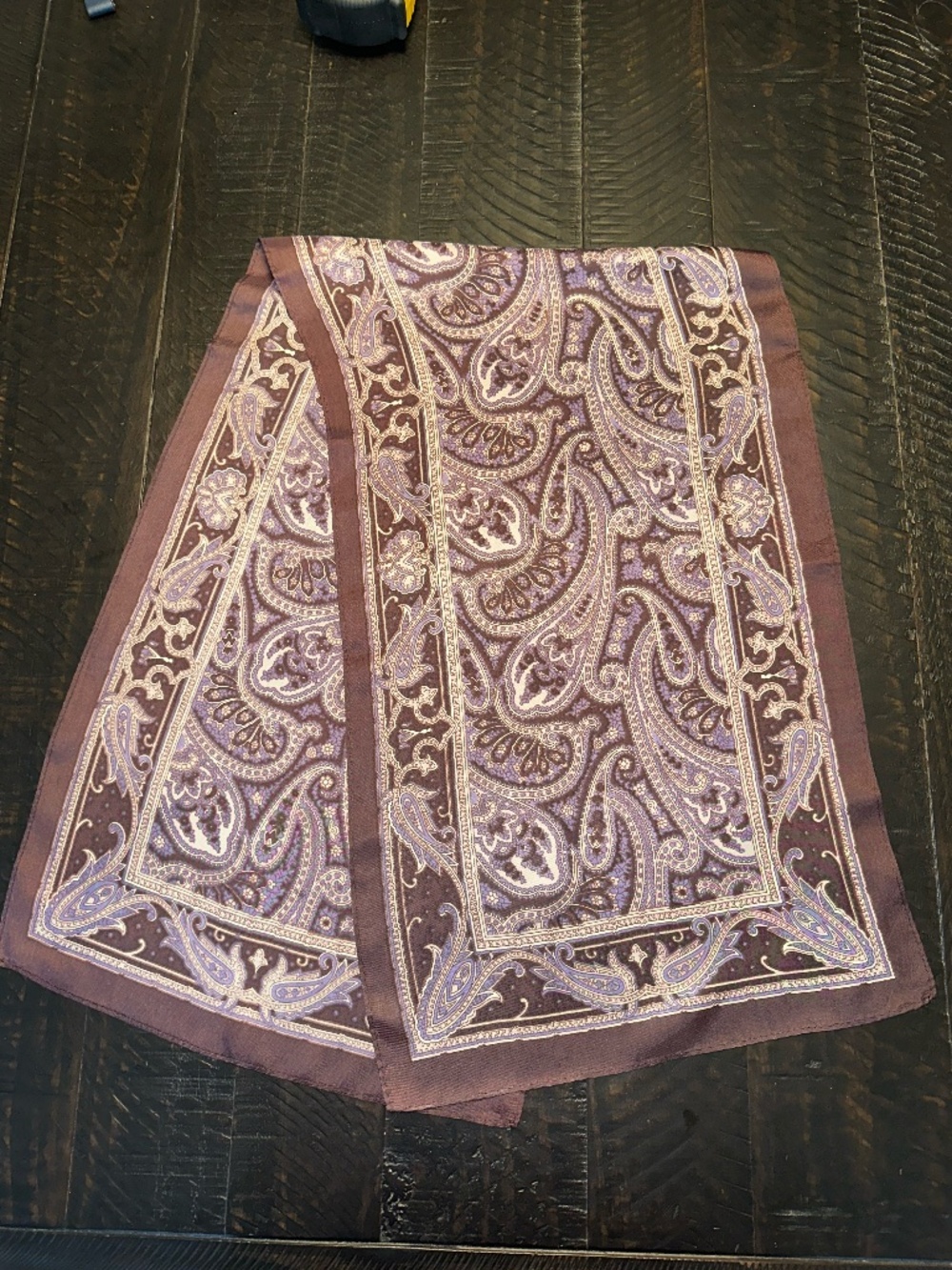 Vintage Plum Paisley Silk Scarf